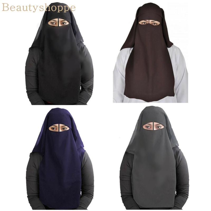 2020 Muslim 3 Layers Amira Scarf Islamic Niqab Burqa Bonnet Hijab Cap Veil Headwear Black Face Cover Abaya Style Wrap Head Full Cover From Ppkk 15 12 Dhgate Com
