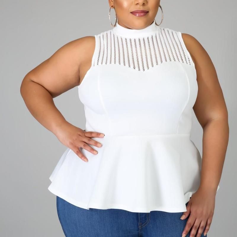 white halter top plus size