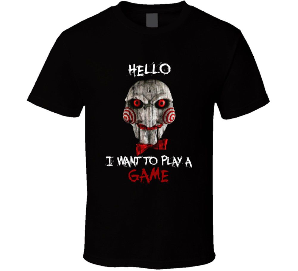 I Want To Play A Game Jigsaw T Shirt Tee Saw Horror Movie Scary Gift New From Us Harajuku Summer 18 Tshirt White T Shirts Offensive T Shirts From Upcup 16 24 Dhgate Com