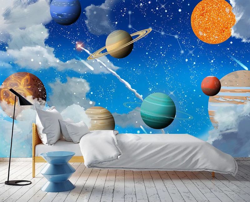 cielo estrellado universo galaxia fondo de pantalla personalizado dibujos animados en 3D de pared Papel pintado cielo estrellado universo galaxia fondo de pantalla personalizado dibujos animados en 3D de pared Papel pintado