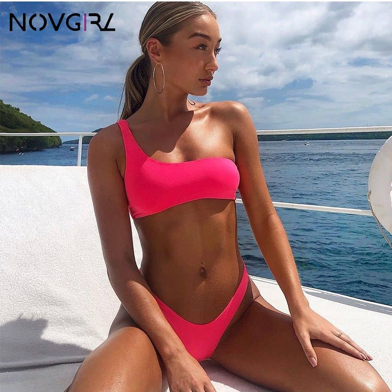 pink neon bathing suit