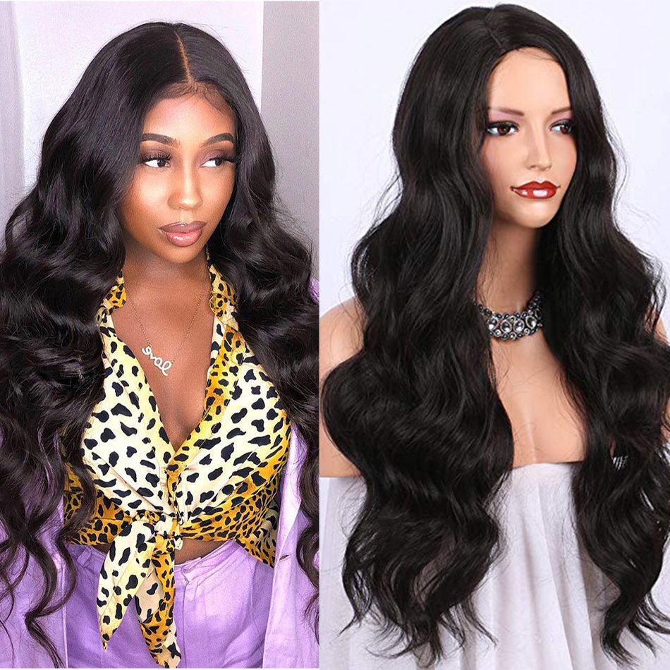 black synthetic wig