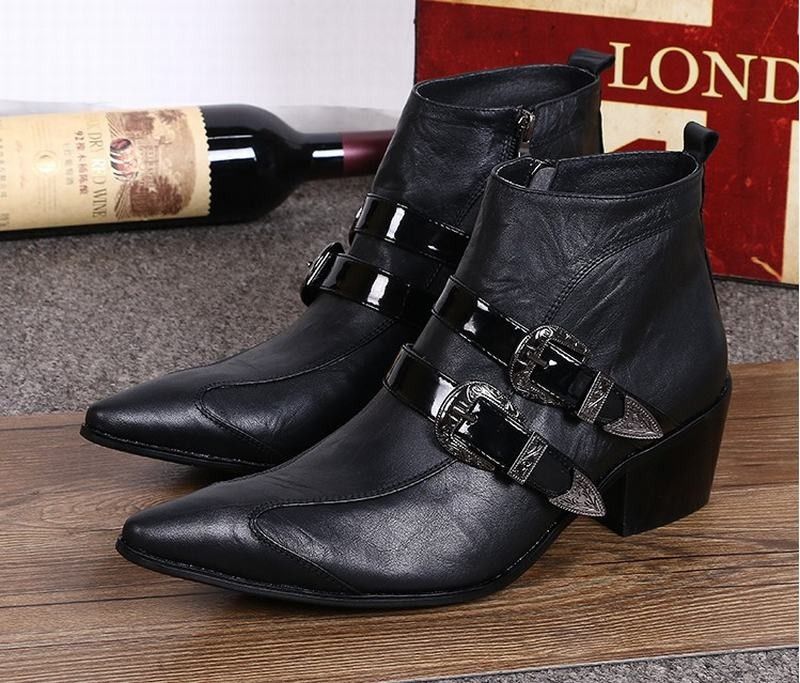 mens pointed toe ankle boots