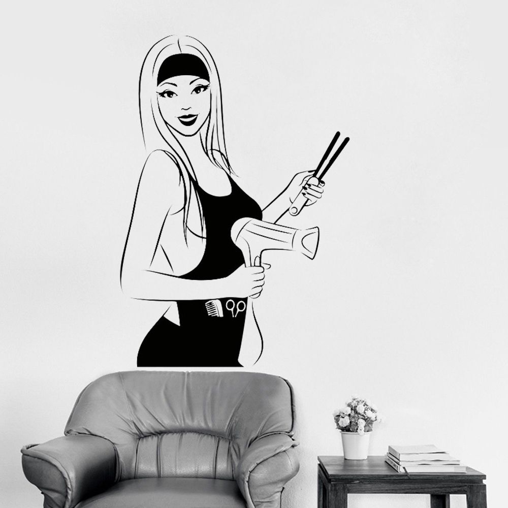 Beauty Salon Hair Stylist Wall Stickers Vinyl Decals For Home Decor Spa  Style Design Wallpaper Waterproof Removable Poster From Joystickers, $20 |  DHgate.Com