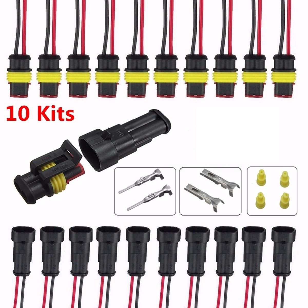 15 kit de voiture Fil Connecteur étanche électrique Terminal pour Auto Moto 1