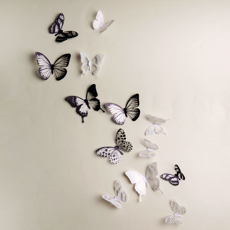 Presupuesto-Arte Decoración del hogar calcomanía Cristal Pared Arte Pegatina de Pared Mariposa 