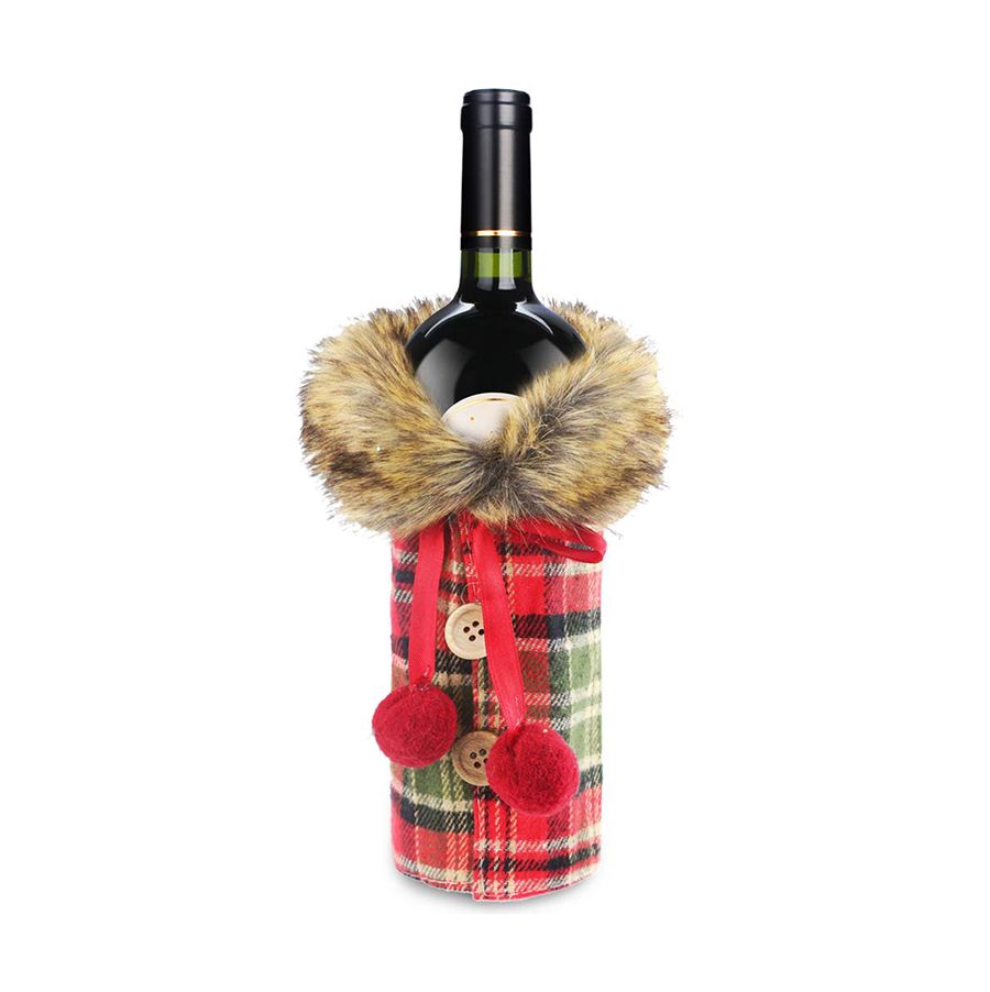Berrywho Natale Maglione Bottiglia di Vino di Copertura con Tasto di Collare del Cappotto Design Imposta Decorazione della Bottiglia di Vino per la Festa di Natale Decorazioni di 2PCS 