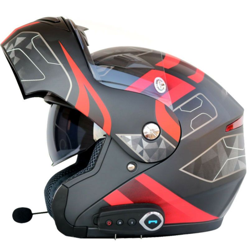 Melhor Capacete Duplo Dos Auriculares De Bluetooth Dos Capacetes De Moto Da  Viseira Do Capacete Da Motocicleta Com Rádio De FM A $85,04 | DHgate.Com