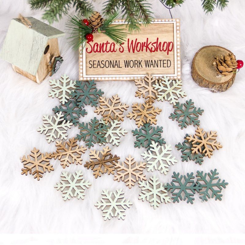 Wooden Christmas Tree Ornaments Color Painted Wood Cutout Signs