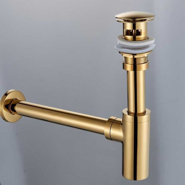 Siphon à bouteille en laiton Tube d'évacuation pour salle de bain Siphon de lavabo Siphon rond Siphon P-Trap lavabo Piège à déchets vasque Or 3,8 cm Piège à odeurs Siphon à bouteille en laiton Tube d'évacuation pour salle de bain Siphon de lavabo Siphon rond Siphon P-Trap lavabo Piège à déchets vasque Or 3,8 cm Piège à odeurs