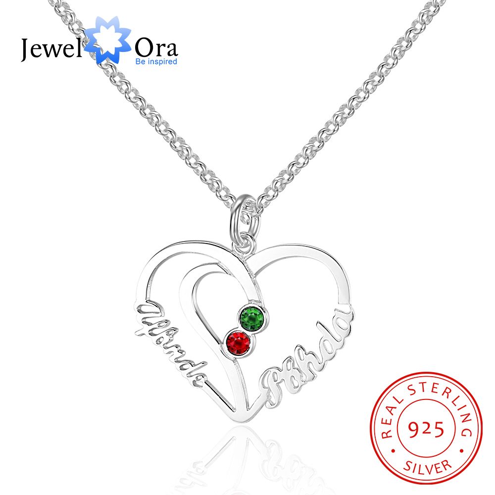 a266XDKSJK Personalized Love Pendant Heart Necklace with Birthstone,Customized Name Triple Heart Necklace,Gift for Women