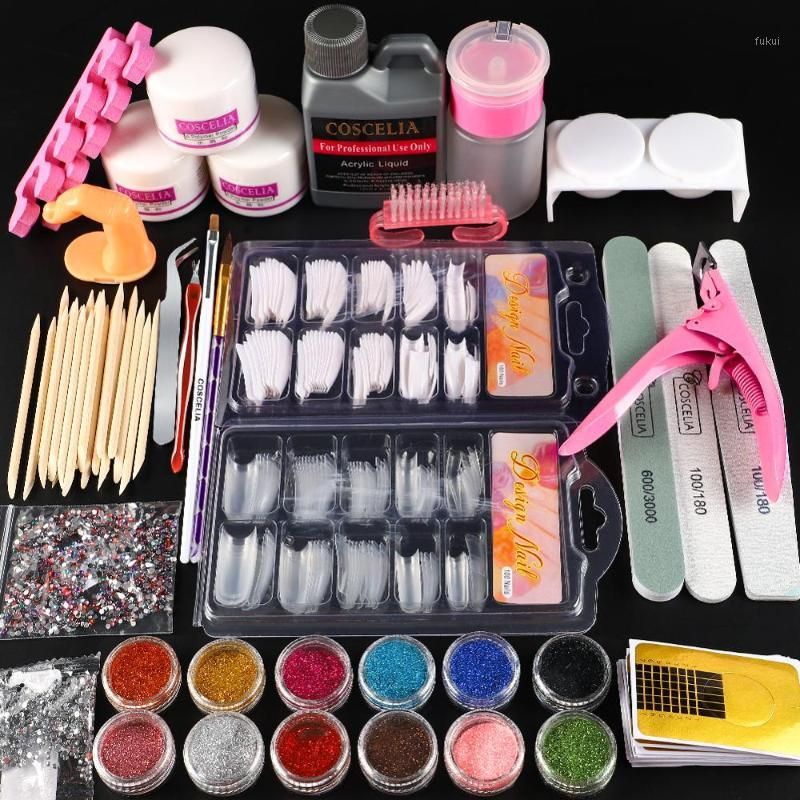 Nail Art Kits Pro Acrylic Kit Manicure Set With Liquid Glitter Powder ...