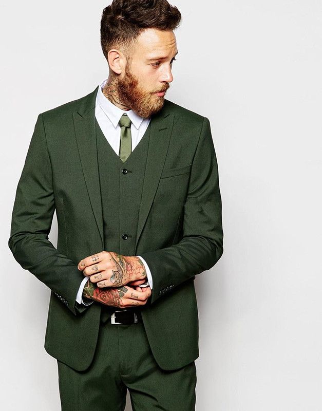 Acquistare Groomsmen Di Alta Qualità Picco Smoking Sposo Verde Scuro Abiti  Da Uomo Matrimonio / Prom Best Giacca Sportiva Giacca + Vest + Pantaloni +  Cravatta Economico | Consegna Veloce E Qualità | It.Dhgate
