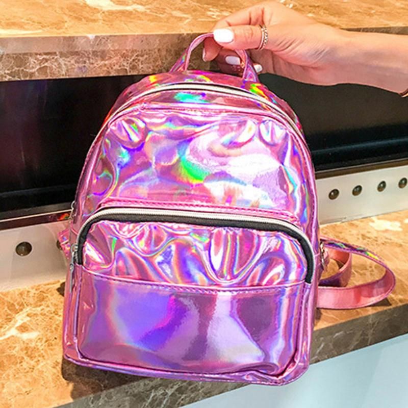 2020 Mini Bags For Women Silver Pink Fashion Laser Backpack Youth