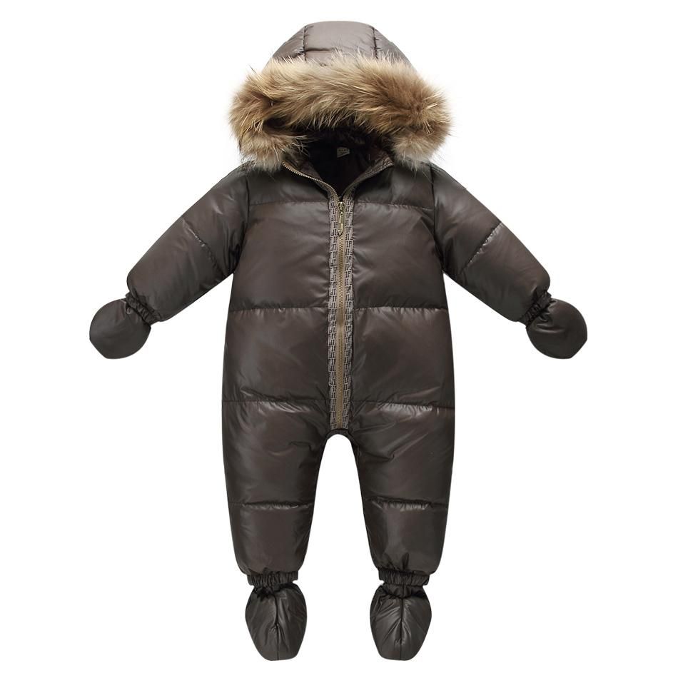 baby boy snowsuit with fur hood