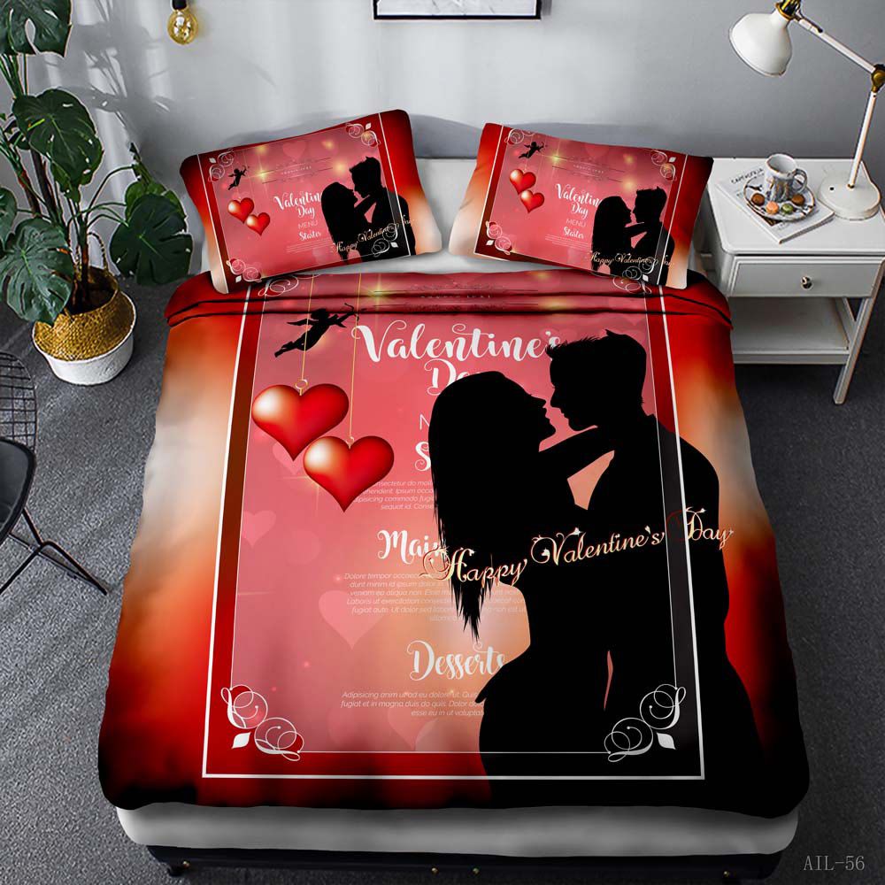 3d Valentines Day Couples King Size Bedding Set Luxury Queen Duvet