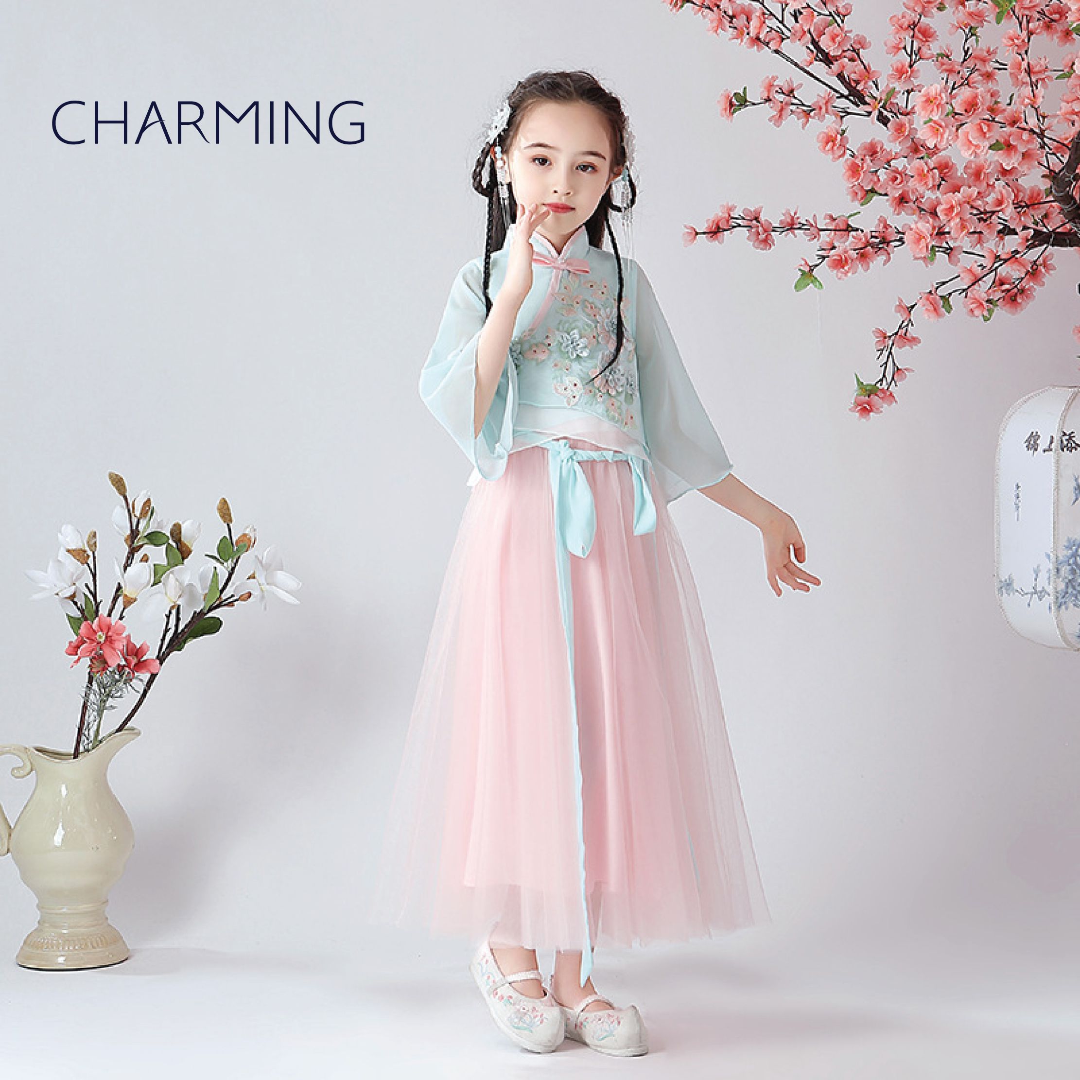 Vestido de estilo chino para niñas, vestidos de vestidos bonitos para niña, vestidos de fiesta,