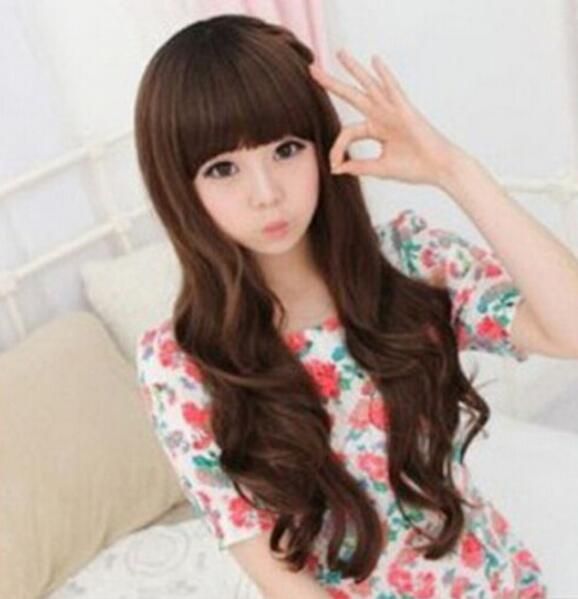 Free Shippin New Women Lovely Long Wavy Hair Cosplay Beauty