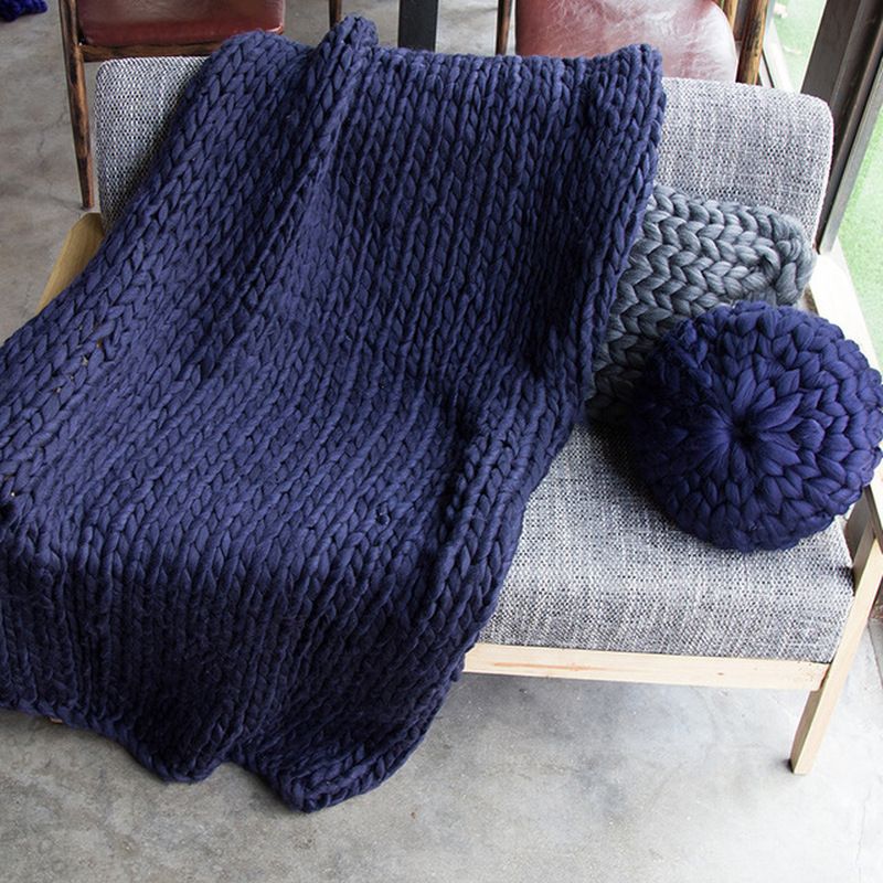 200 200cm Soft Chunky Knitted Blanket Plaids For Winter Bed Sofa