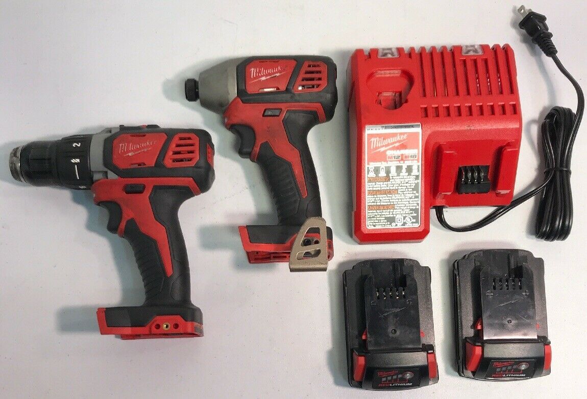 Milwaukee 2606 20 2656 20 Drill Impact Driver Battery+Charger Kit From