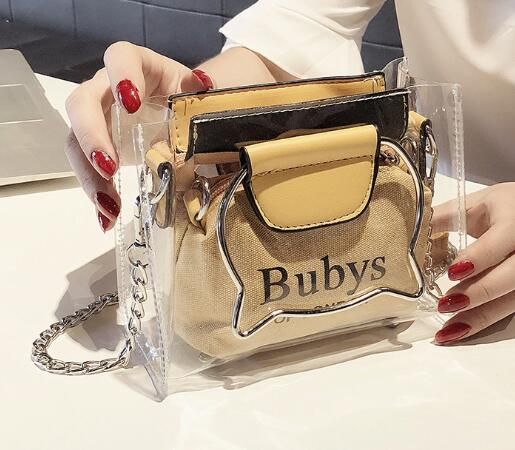 Fashion classic wild temperament handbag Transparent bag handbag 2019 summer new wave wild Messenger bag chain pearl jelly bag handbag Fashion classic wild temperament handbag Transparent bag handbag 2019 summer new wave wild Messenger bag chain pearl jelly bag handbag
