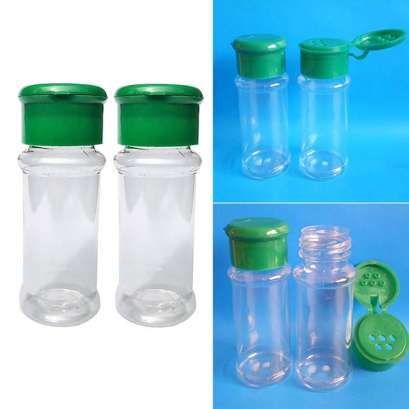 Salt Pepper Vinegar Oil Cruet Shaker Jar Clear Glass Bottle Pot Plastic Lid 