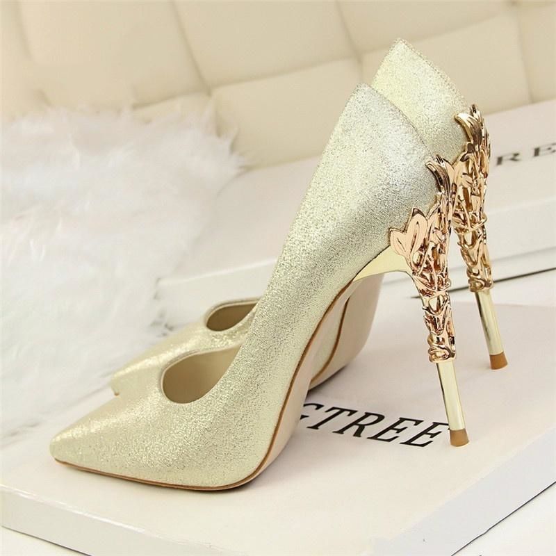 gold platform shoes for wedding