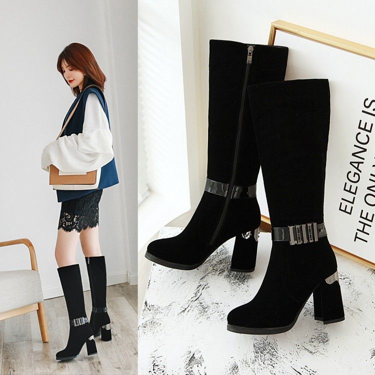 small black chunky heels