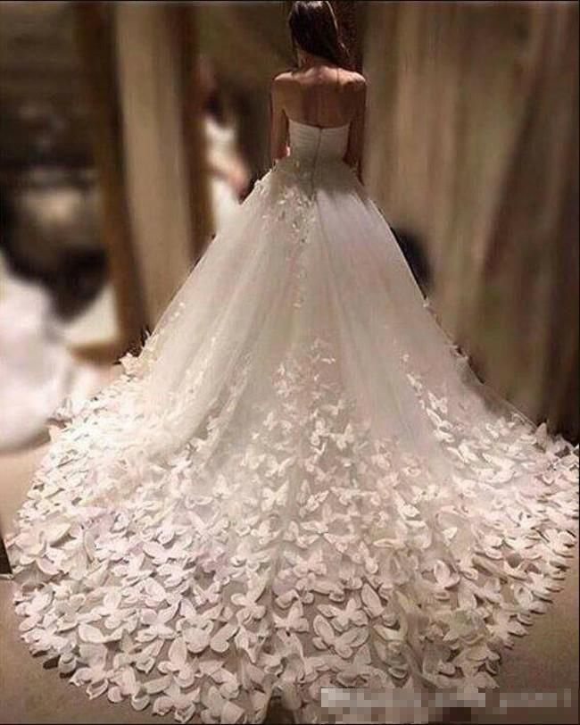 compre 2019 nueva moda vestidos de novia corte de tren apliques