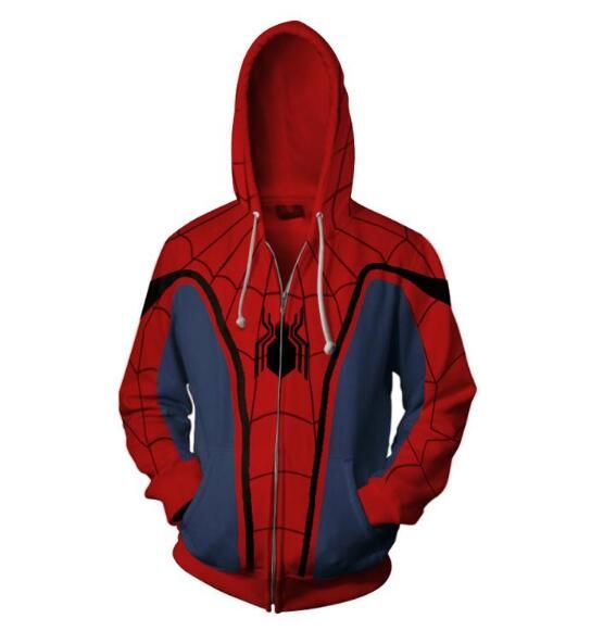 War Iron Spider Sudadera con cremallera cremallera hombre Sudaderas con capucha 3D Manga