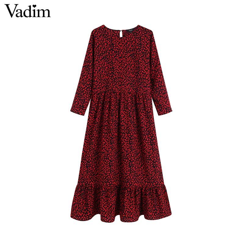 red leopard print midi dress