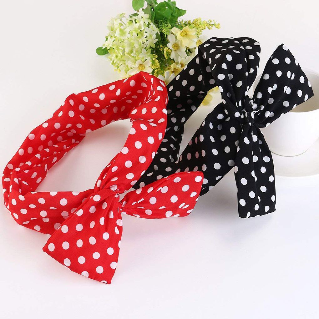 Women Diy Iron Wire Dot Headband Ear Bow Hair Ties Girls Hairband