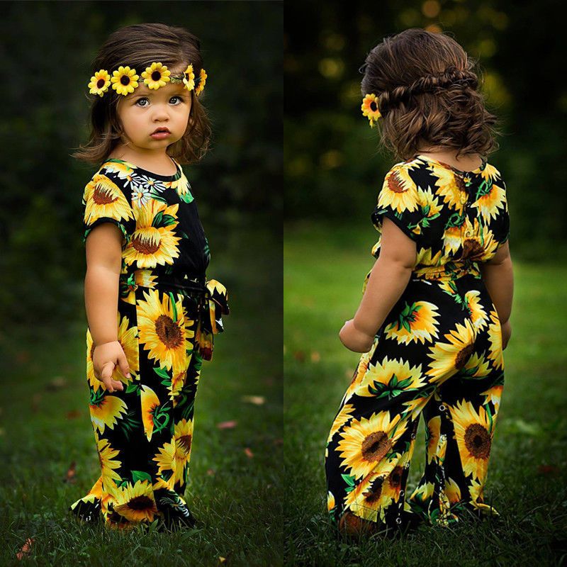 sunflower romper baby