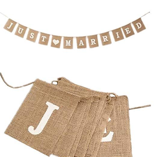 Details about   JUST MARRIED Vintage Hessian Banner Wedding Bunting Party Decor B8G9 