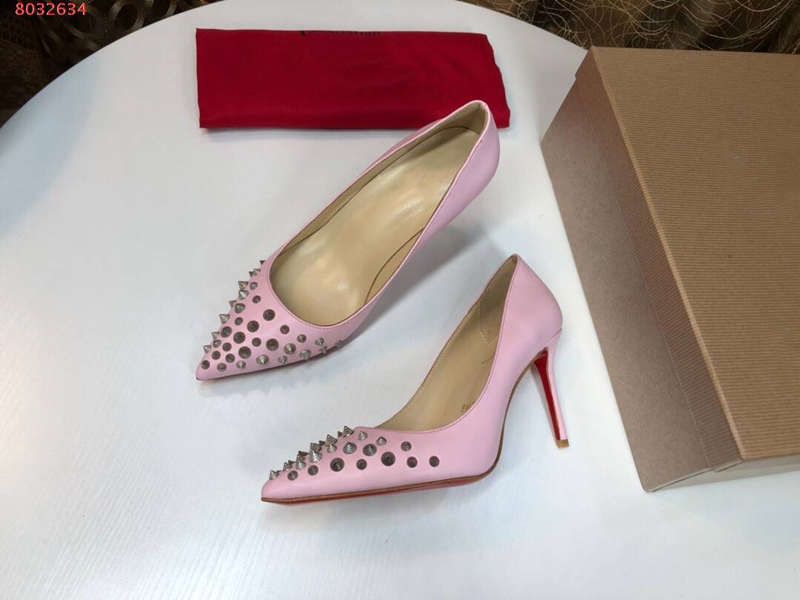 pink and white heels