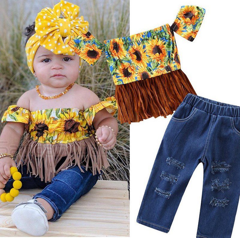 baby clothes with sunflowers