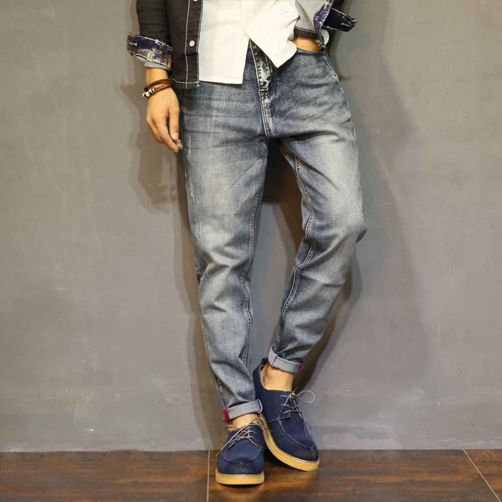 mens tapered ankle jeans