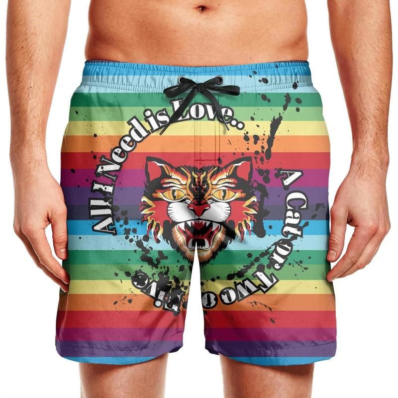 mens cat swim trunks