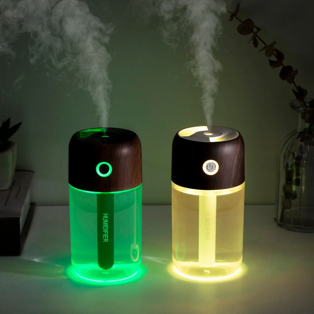 2020 300ML Wood Grain Colorful Cup Humidifier Night Light Air