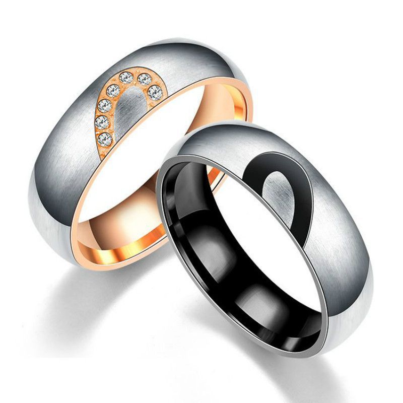 2020 New Women Men Heart Shaped Couple Ring Wedding Rings