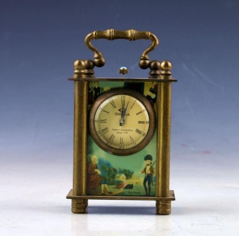 Collectible Old Chinese cloisonne Handwork Mechanical Table Clock
