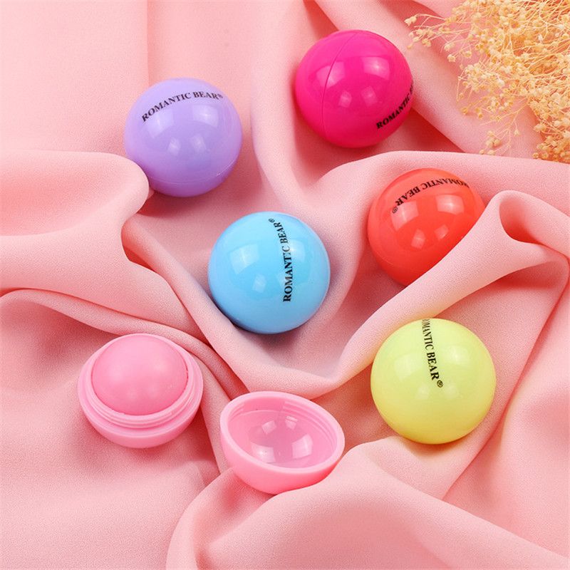Round Ball Smooth Lip Balm Fruit Sweet Flavor Organic Lipstick