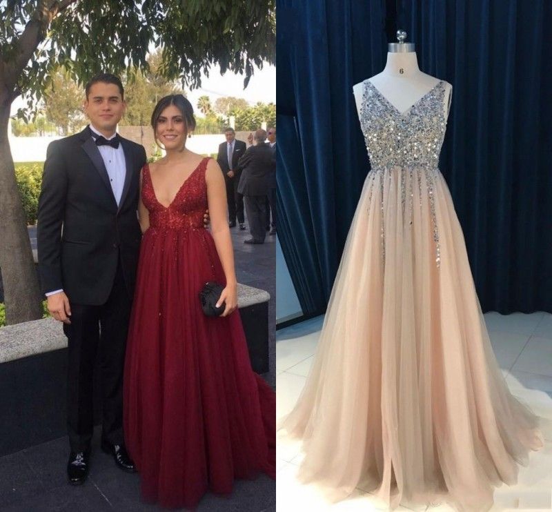 vestido de formatura vinho com dourado