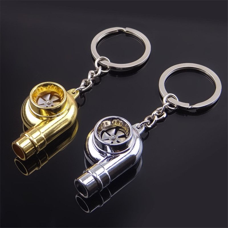 Car Keychain Whistle Sound Metallic Sleeve Bearing Spinning Key Ring Accessories 