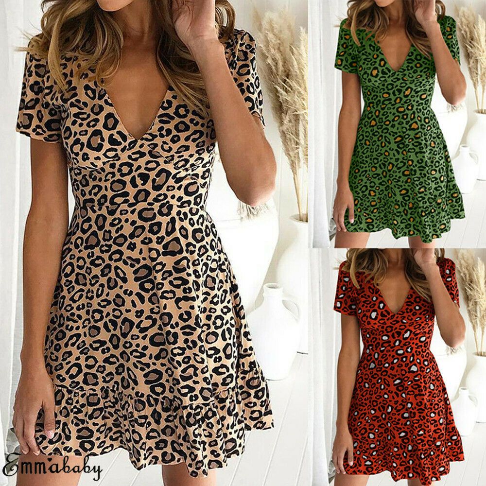 robe leopard courte
