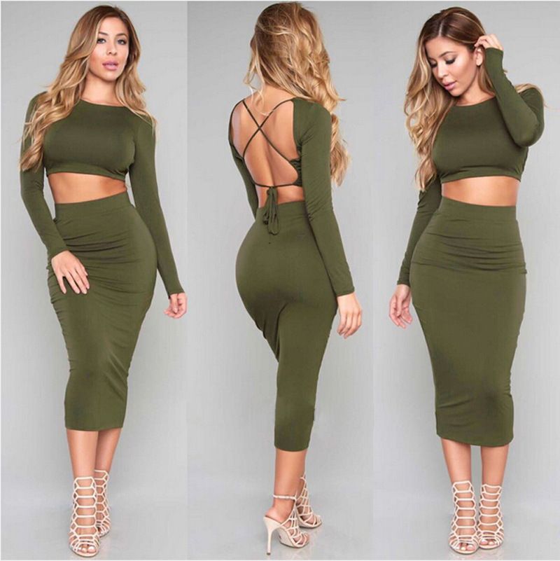 green bodycon dress outfit