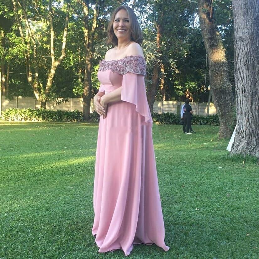 Compra Vestidos Elegantes Para La Madre De La Novia Con Envolturas Falsas  Aplique De Cuello Alto Vestido De Huésped De Boda Vestido Largo De Fiesta  De Gasa De Baile Vestidos De Noche