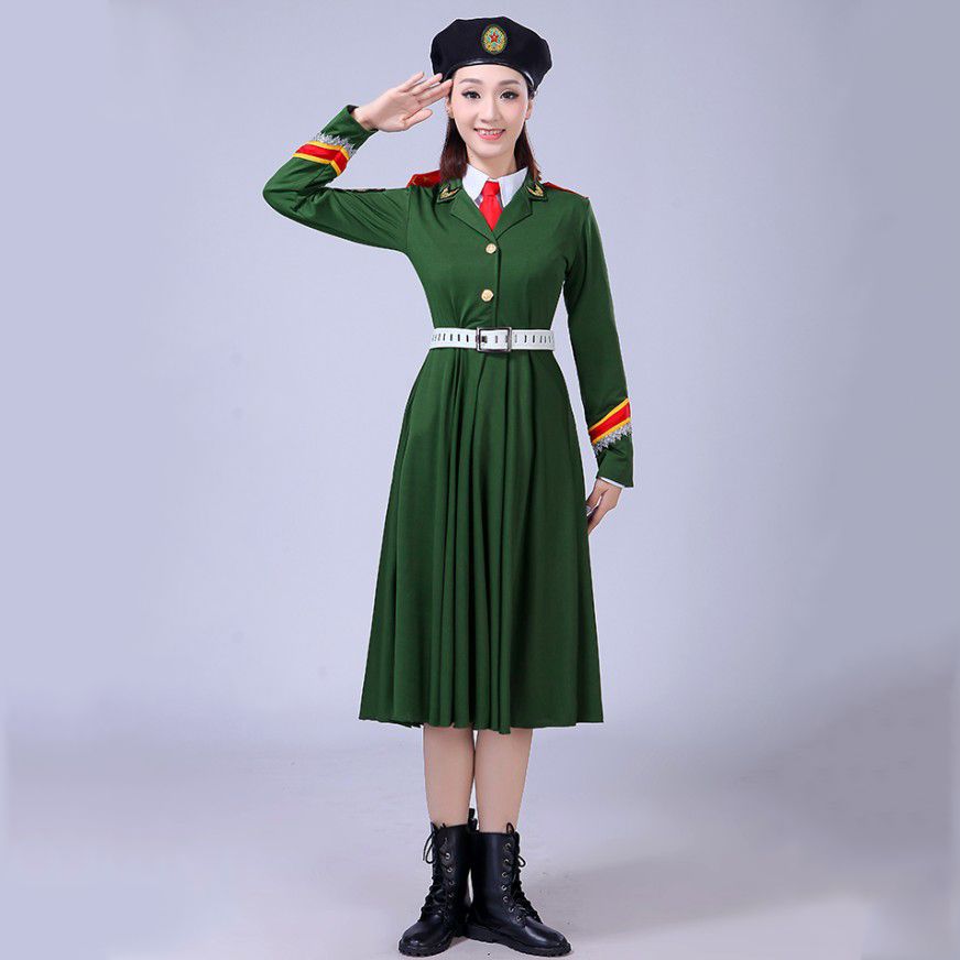 Compra Traje De Rendimiento Del Ejército De China Uniforme Militar Verde Y  Azul Mujeres Soldado Ropa Fotografía Coro Del Ejército Escenario Barato |  Entrega Rápida Y Calidad | Es.Dhgate