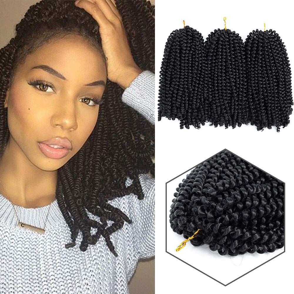 2020 New Style 8 Inch 3packs Spring Twist Crochet Hair Kinky
