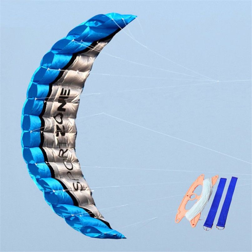 2 5m Dual Line Stunt Parafoil Kites Soft Stunt Kite for Beach Blue Red Green for sale online 